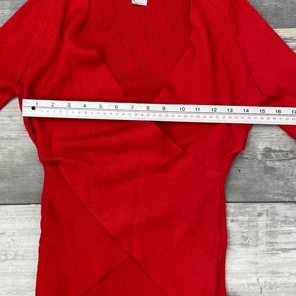 Venus  Red Sweater Sz. M  New Sexy Cut outs - Picture 7 of 8